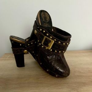 Vince Camuto Christie's- Distressed Leather Clogs
